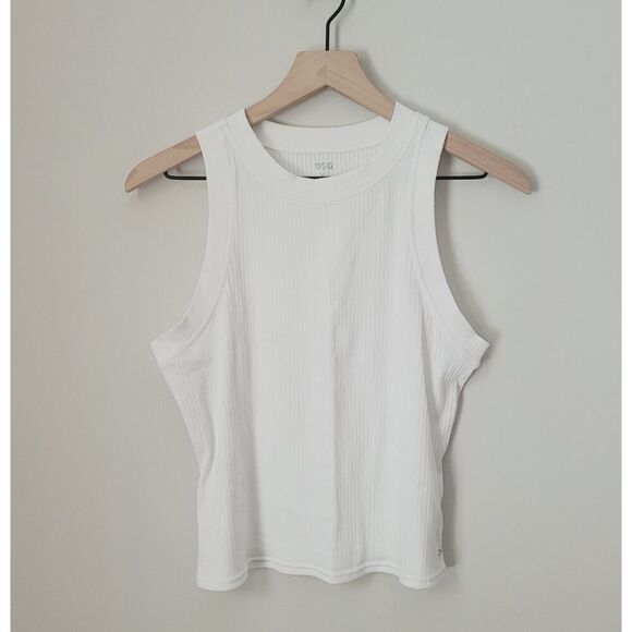 DSG Ribbed Cropped White Tank Top Size Extra Large - Picture 1 of 5